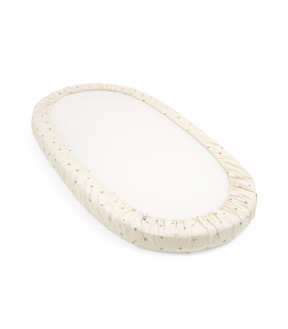 Stokke® Sleepi™ Bed Fitted Sheet, Flower Ecru. Rear. galery image 3